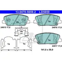 ATE 13.0470-5659.2 Ceramic Belagsatz