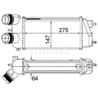 Ladeluftkühler Mahle CI 494 000S Behr für Citroën