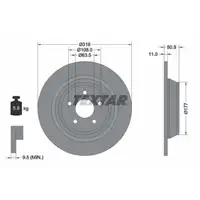 Original TEXTAR 92292503 Bremsscheiben 2 Stück hinten für FORD