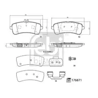 FEBI BILSTEIN 176871 Bremsbelagsatz für MERCEDES-BENZ