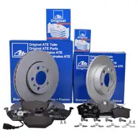 ATE Set Scheiben Ø256 vorn Ø230 hinten belüftet Bremsbeläge VW Golf IV Audi A3
