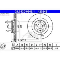 ATE 24.0120-0246.1 Bremsscheiben 2 Stück hinten für VOLVO