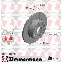 ZIMMERMANN 100.3381.20 Bremsscheiben 2 Stück hinten für AUDI