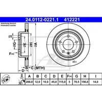 ATE 24.0112-0221.1 Bremsscheiben 2 Stück hinten für OPEL