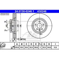 Original ATE 24.0130-0246.1 Bremsscheiben 2 Stück vorn für LAND ROVER