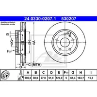 Original ATE 24.0330-0207.1 Power Disc Bremsscheiben 2 Stück vorn für OPEL