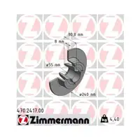 Zimmermann 470.2417.00 Bremsscheiben 2 Stück RENAULT
