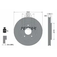 TEXTAR 92181503 Bremsscheiben 2 Stück DODGE
