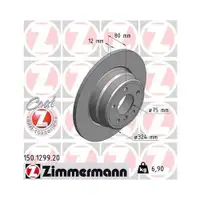 Zimmermann 150.1299.20 Bremsscheiben 2 Stück BMW