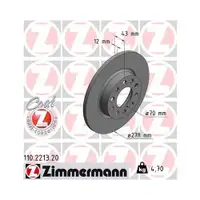 Zimmermann 110.2213.20 Bremsscheiben 2 Stück ALFA ROMEO