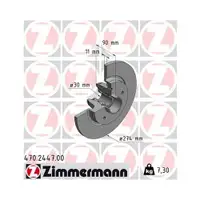 Zimmermann 470.2447.00 Bremsscheiben 2 Stück RENAULT