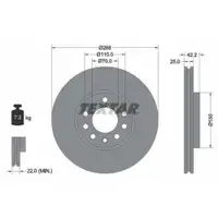 TEXTAR 92075603 Bremsscheiben 2 Stück SAAB