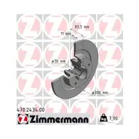 Zimmermann 470.2434.00 Bremsscheiben 2 Stück RENAULT