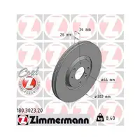 Zimmermann 180.3023.20 Bremsscheiben 2 Stück CITROËN