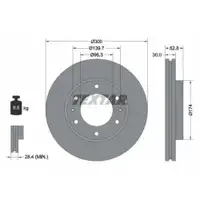 TEXTAR 92203800 Bremsscheiben 2 Stück HYUNDAI