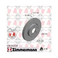 Zimmermann 430.2621.20 Bremsscheiben 2 Stück OPEL