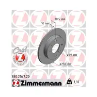 Zimmermann 380.2167.20 Bremsscheiben 2 Stück MITSUBISHI