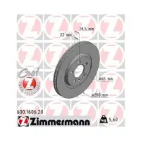 ZIMMERMANN 600.1606.20 Bremsscheiben 2 Stück für VW SEAT