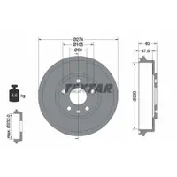 TEXTAR 94039600 Bremstrommeln 2 Stück hinten CHEVROLET