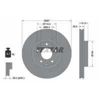 TEXTAR 92257403 Bremsscheiben 2 Stück MAZDA