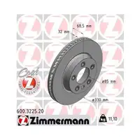 Zimmermann 600.3224.20 Bremsscheiben 2 Stück VW