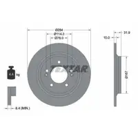 Original TEXTAR 92293103 Bremsscheiben 2 Stück hinten für KIA