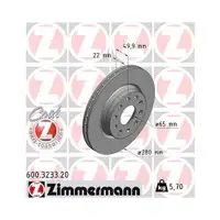 Zimmermann 600.3233.20 Bremsscheiben 2 Stück VW