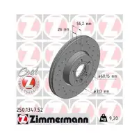 Original ZIMMERMANN 250.1347.52 Bremsscheiben 2 Stück für VW
