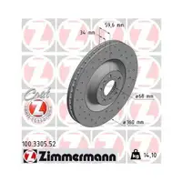 Original ZIMMERMANN 100.3305.52 Bremsscheiben 2 Stück für AUDI