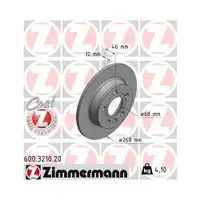Zimmermann 600.3210.20 Bremsscheiben 2 Stück VW
