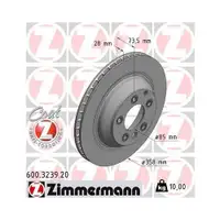 Zimmermann 600.3239.20 Bremsscheiben 2 Stück AUDI