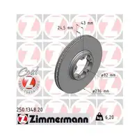 Zimmermann 250.1348.20 Bremsscheiben 2 Stück FORD
