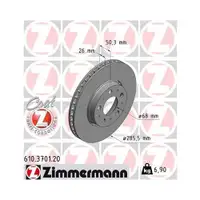 Zimmermann 610.3701.20 Bremsscheiben 2 Stück VOLVO