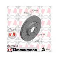 Original ZIMMERMANN 610.3702.52 Bremsscheiben 2 Stück für VOLVO