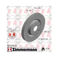 ZIMMERMANN 100.3356.52 Bremsscheiben 2 Stück AUDI