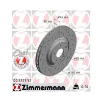 Original ZIMMERMANN 100.3327.52 Bremsscheiben 2 Stück für AUDI