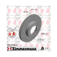 Original ZIMMERMANN 590.2586.52 Bremsscheiben 2 Stück für TOYOTA