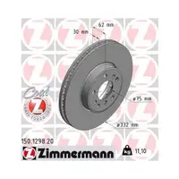 Zimmermann 150.1298.20 Bremsscheiben 2 Stück BMW