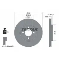 Original TEXTAR 92026503 Bremsscheiben 2 Stück für BMW