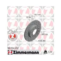 Zimmermann 100.1243.52 Bremsscheiben 2 Stück AUDI
