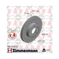 Original ZIMMERMANN 100.3330.52 Bremsscheiben 2 Stück für AUDI