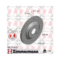 Original ZIMMERMANN 100.3336.52 Bremsscheiben 2 Stück für AUDI