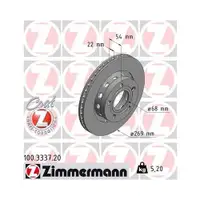 Zimmermann 100.3337.20 Bremsscheiben 2 Stück für VW AUDI