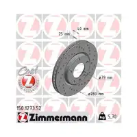 Original ZIMMERMANN 150.1273.52 Bremsscheiben 2 Stück für BMW
