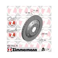Original ZIMMERMANN 100.3354.75 Bremsscheiben 2 Stück für AUDI
