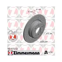 Original ZIMMERMANN 150.1272.52 Bremsscheiben 2 Stück für BMW