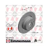 Original ZIMMERMANN 150.1299.52 Bremsscheiben 2 Stück für BMW