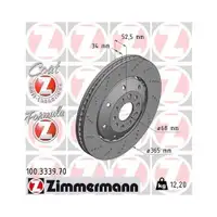 Original ZIMMERMANN 100.3339.70 Bremsscheiben 2 Stück für AUDI