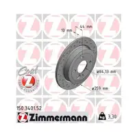 Original ZIMMERMANN 150.3401.52 Bremsscheiben 2 Stück für MINI