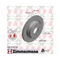 ZIMMERMANN 150.1293.20 Bremsscheiben 2 Stück für BMW WIESMANN